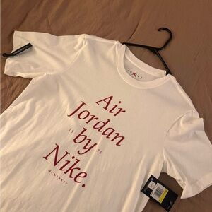 Jordan White Tee with Red Logo